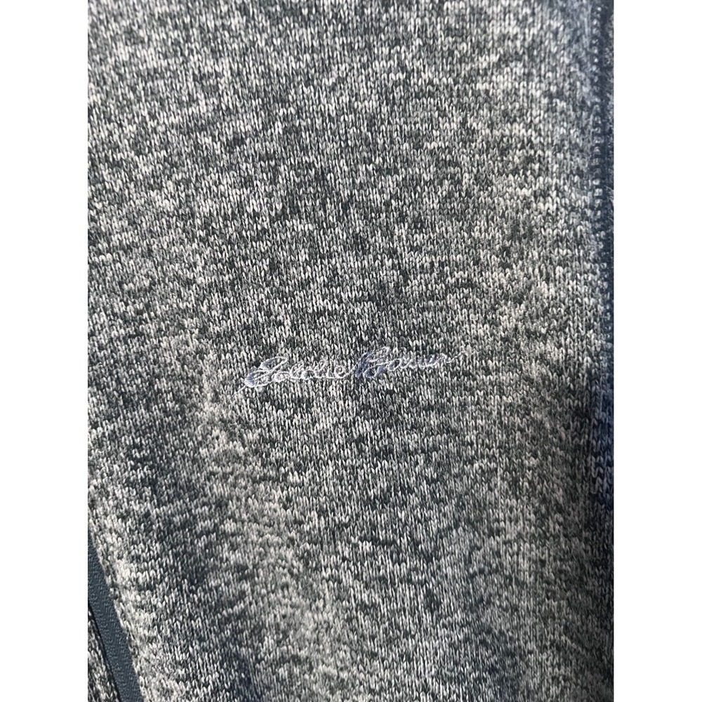 Eddie Bauer Fleece Jacket Mens S Gray Full Zip Marled Knit - Picture 3 of 8